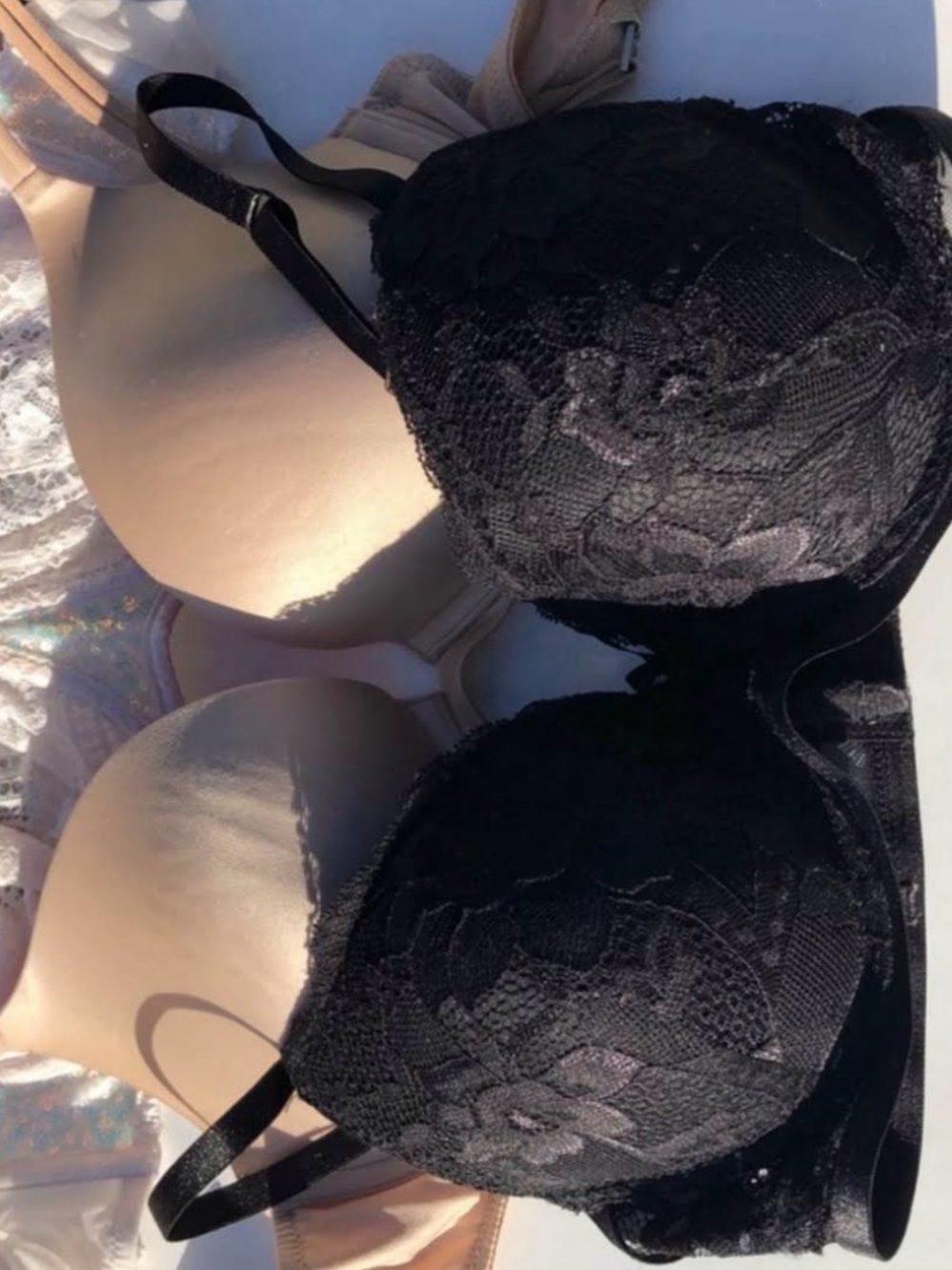 Adrienne Vittadini Black Lace Push-Up Bra